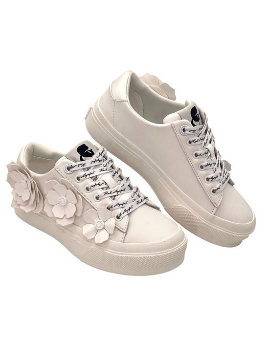 Karl Lagerfeld Shoes - Karl Lagerfeld Georgia Shoes Womens Sneakers 5.5 Floral Design White Leather NEW